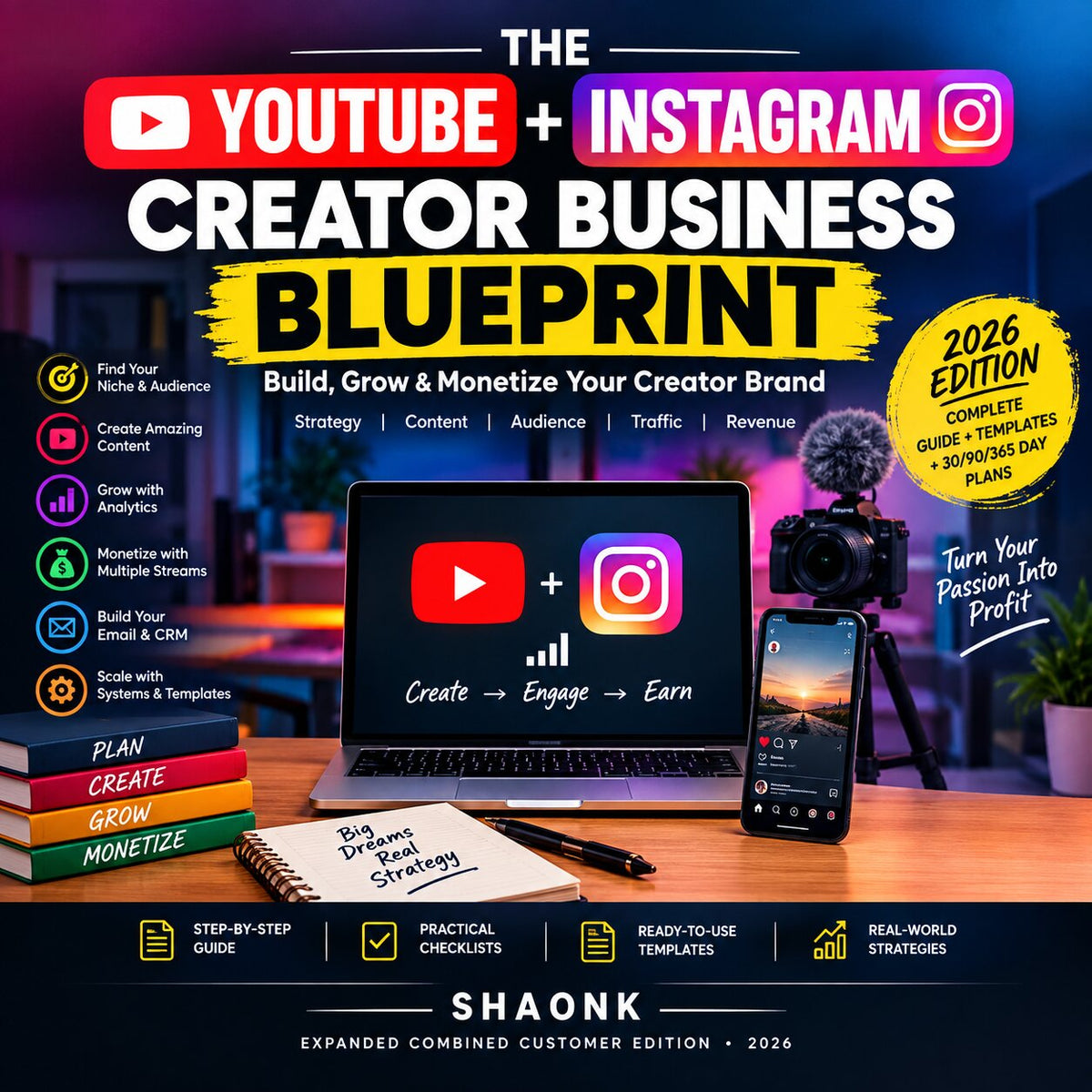 The YouTube + Instagram Creator Business Blueprint – Build, Grow & Monetize Your Creator Brand