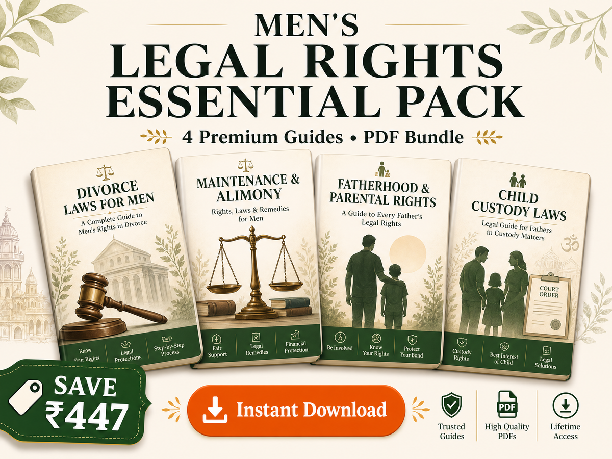 Men's Legal Rights Essential Pack India | 4-Guide Bundle (Divorce, Maintenance, Fatherhood, Custody)