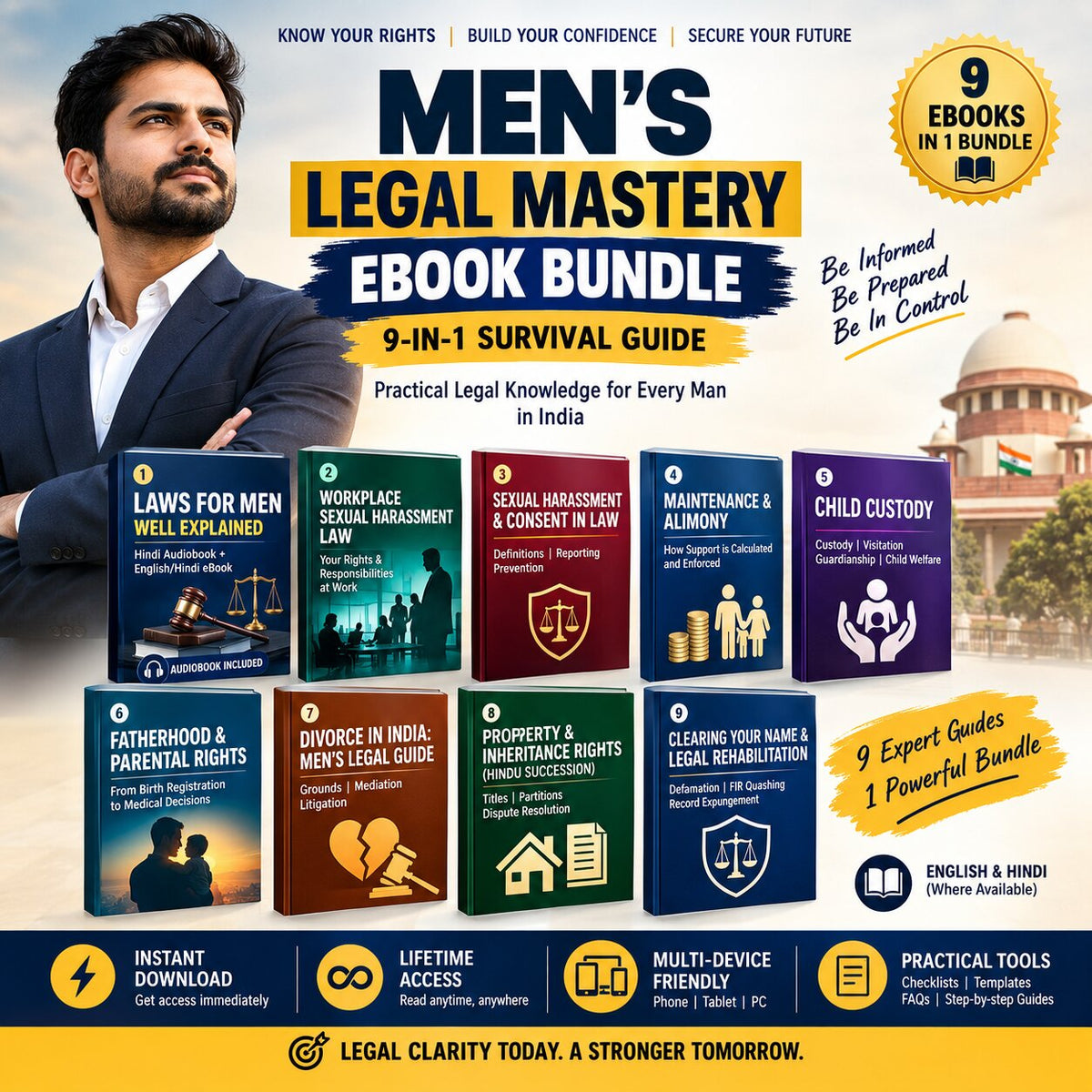 Men's legal rights bundle India 9-in-1 eBook cover