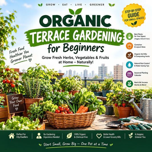 Terrace gardening beginner guide for small spaces eBook cover