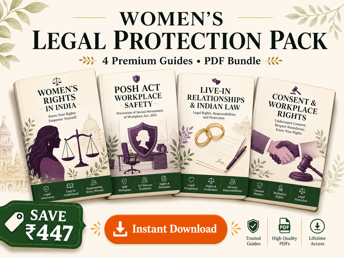 Women's Legal Protection Pack India | 4-Guide Bundle (Women Laws, POSH, Live-in, Consent & Workplace)