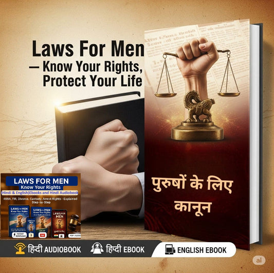 Cover image for Laws for Men – Indian Legal Rights eBook and Audiobook in Hindi and English – 498A, FIR, Divorce, Custody Help PDF Download
