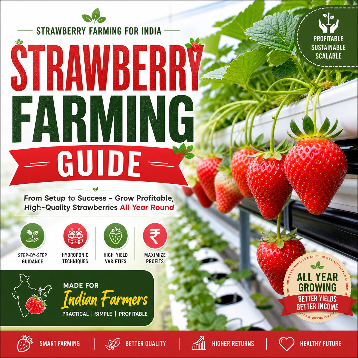 Strawberry farming guide India hydroponics and cultivation cover