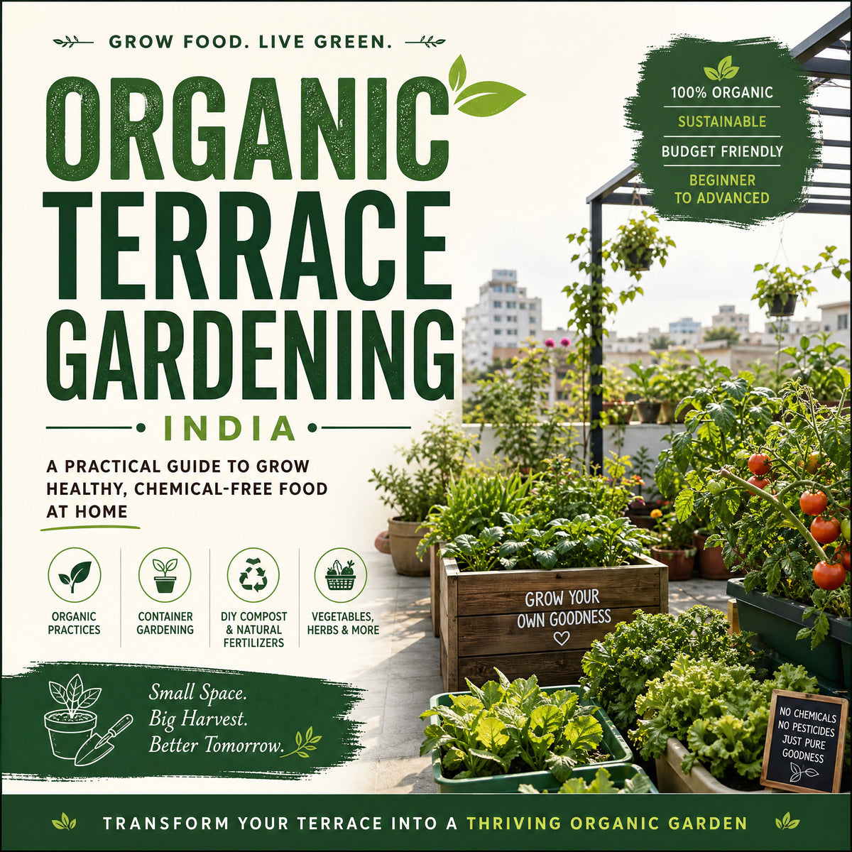 Organic terrace gardening India eBook cover