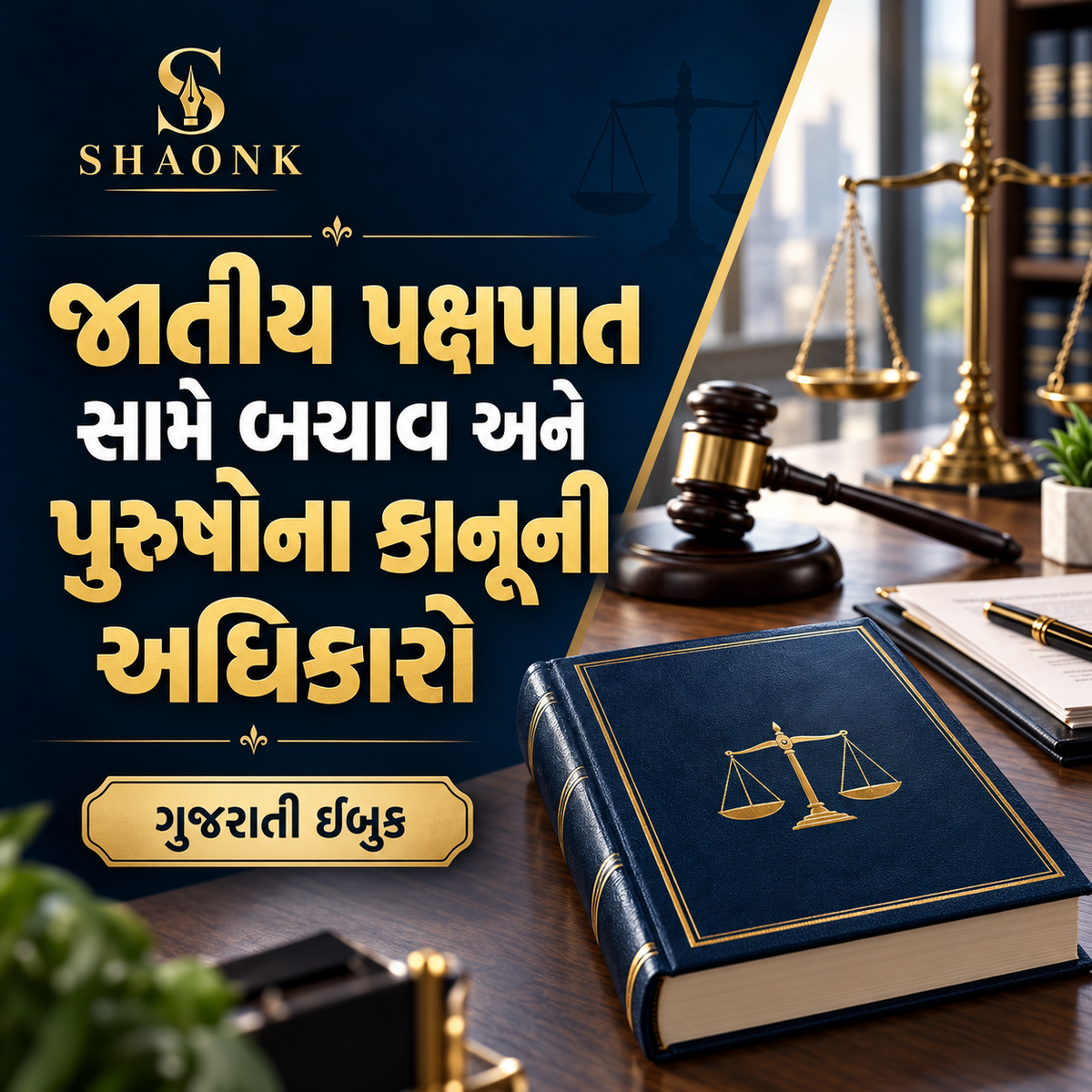 Gujarati digital ebook: Gender Bias Defense & Legal Rights for Men in India: False Allegations, Bail & Quashing . Educational legal information.