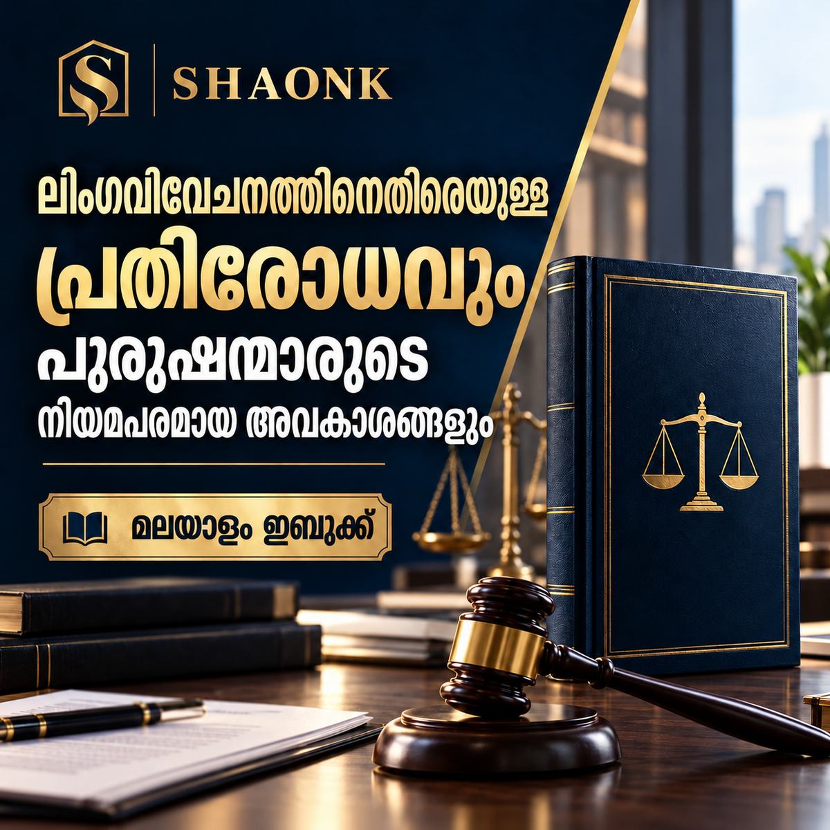 Malayalam ebook cover for Gender Bias Defense & Legal Rights for Men in India: False Allegations, Bail & Quashing. Educational legal information.