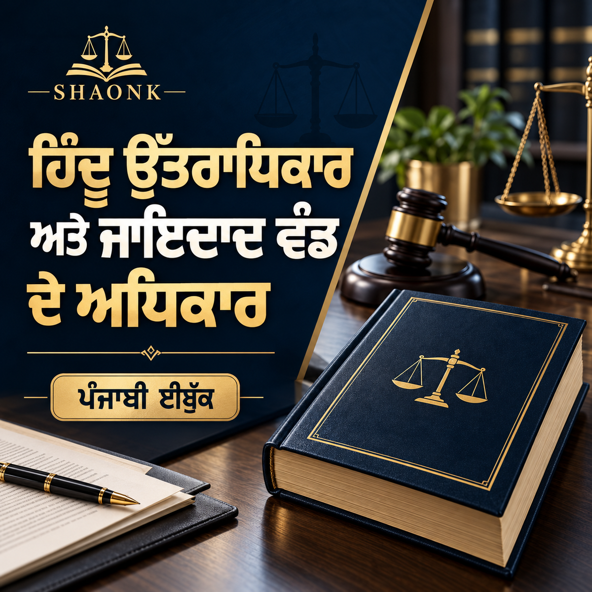 Punjabi digital ebook: Hindu Inheritance & Property Succession Rights: Coparcenary, Wills & Partition in India . Educational legal information.