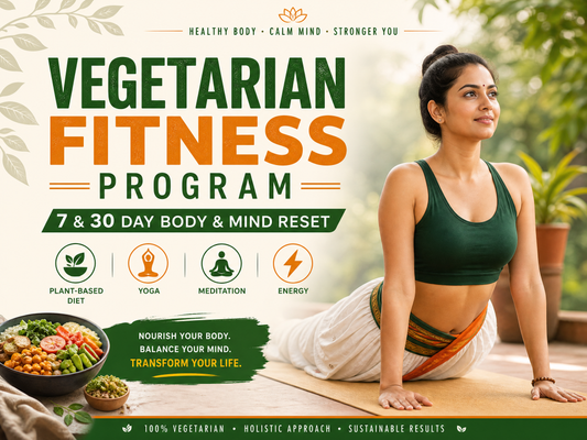 Vegetarian Fitness Program | 7 & 30 Day Body & Mind Reset (Hindi + English)