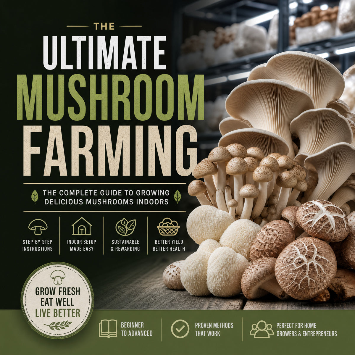 Indoor mushroom farming guide India eBook cover
