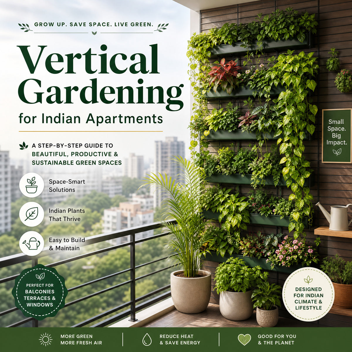 Vertical gardening guide for Indian apartments eBook cover